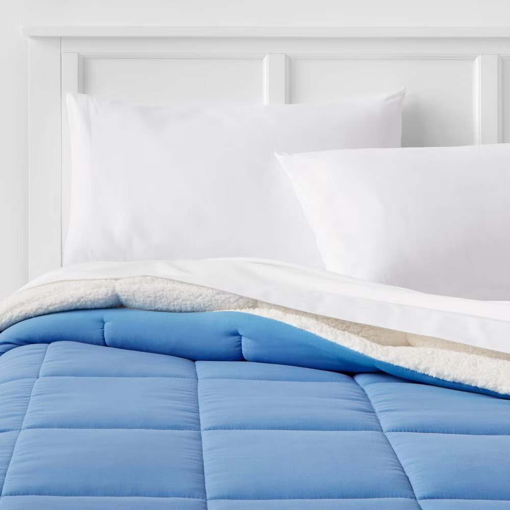 Room Essentials Faux Shearling Reversible Comforter Sherpa gallery