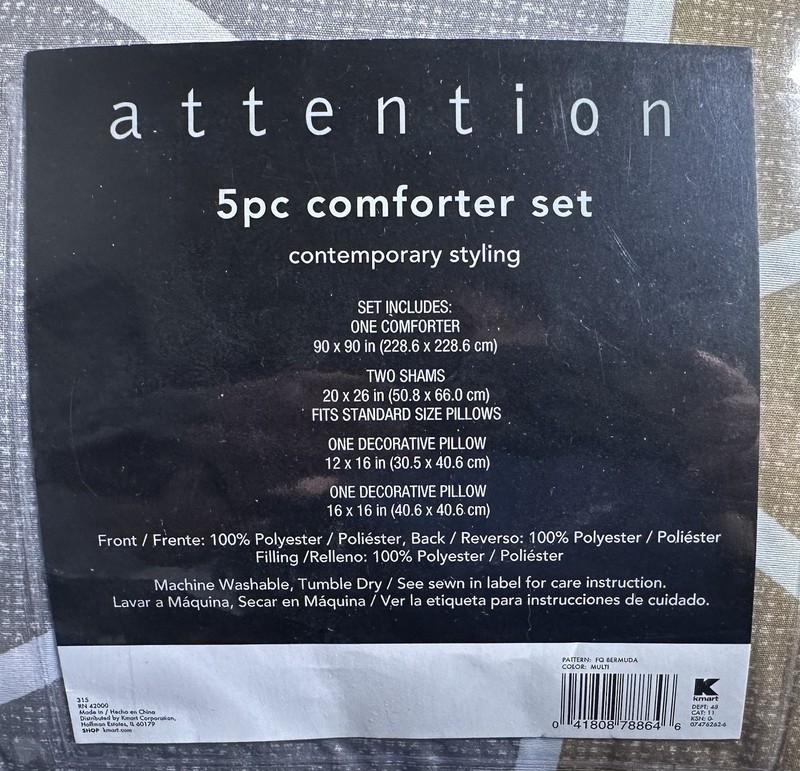 5-Piece Queen-Sized Comforter Set / With 2 Shams, 2 Decorative Pillows / NEW gallery