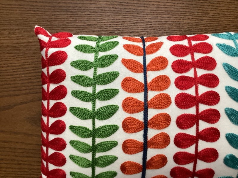 New Pier One Pillow Rectangle Colorful Embroidered Throw Pillow gallery