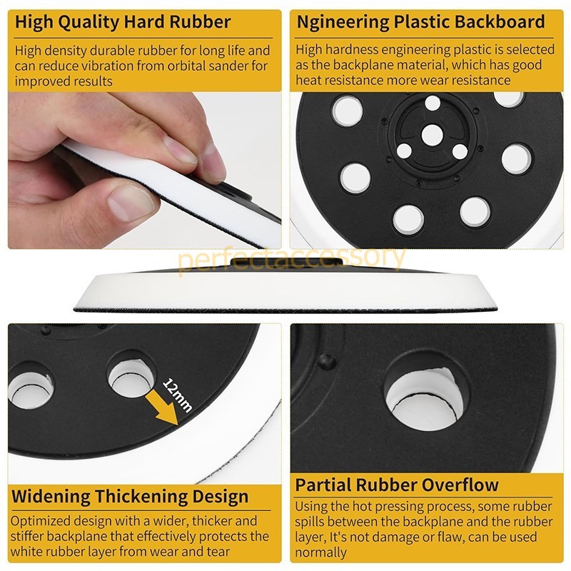 1-2PCS 5" 8Hole Hook&Loop Sander Pad For Bosch RS032 3107DVS 3725DVS 3725DEVS gallery