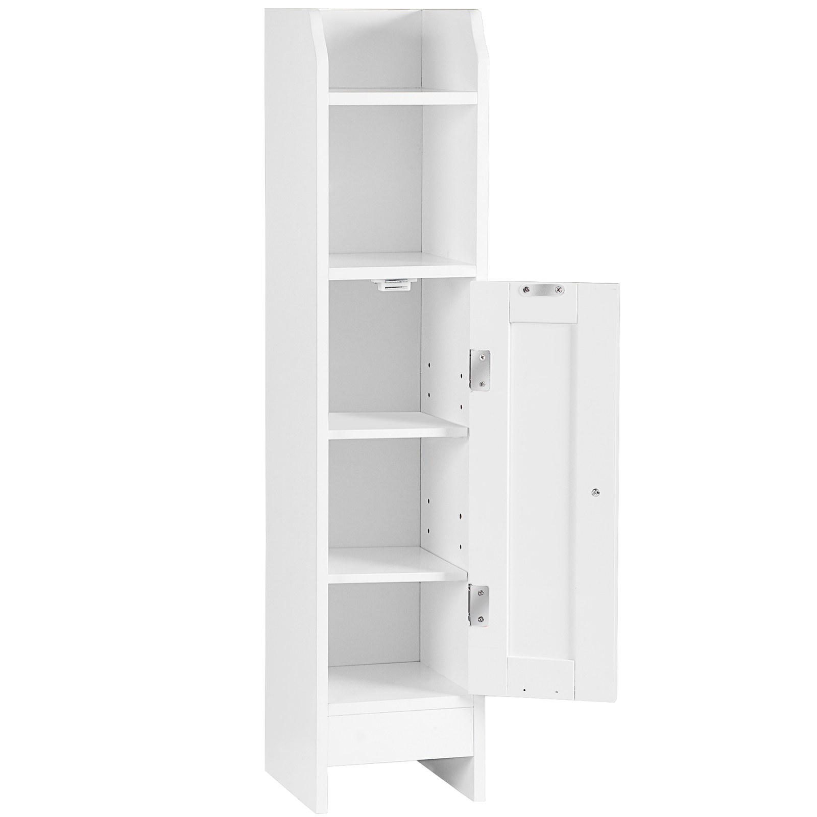 Small Bathroom Corner Cabinet Adjustable Shelves Toilet Paper Storage with Door gallery