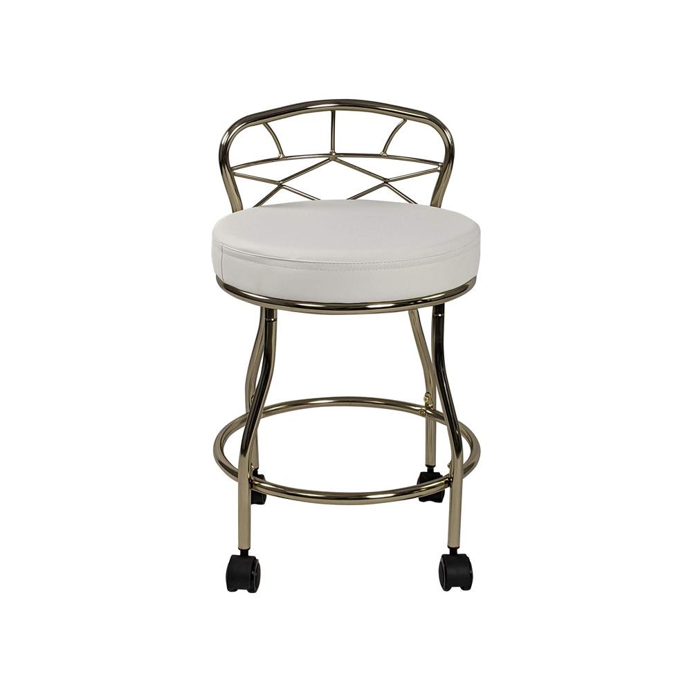 Diana X-Back Vanity Stool with Casters - Chrome