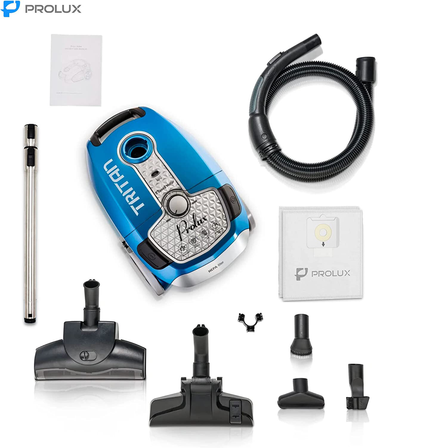 Prolux Tritan Canister Vacuum Cleaner Lightweight Multi Speed w/ HEPA Filtration gallery