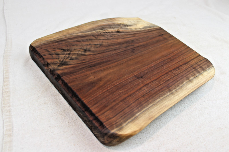Black Walnut Live Edge Reversible Charcuterie Board 14 L x 15.5W x 1.7"T #3261 gallery