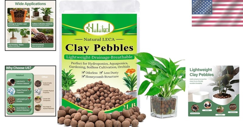 2 LB Expanded Clay Pebbles – Ideal For Hydroponic and Soil-Free Plants gallery