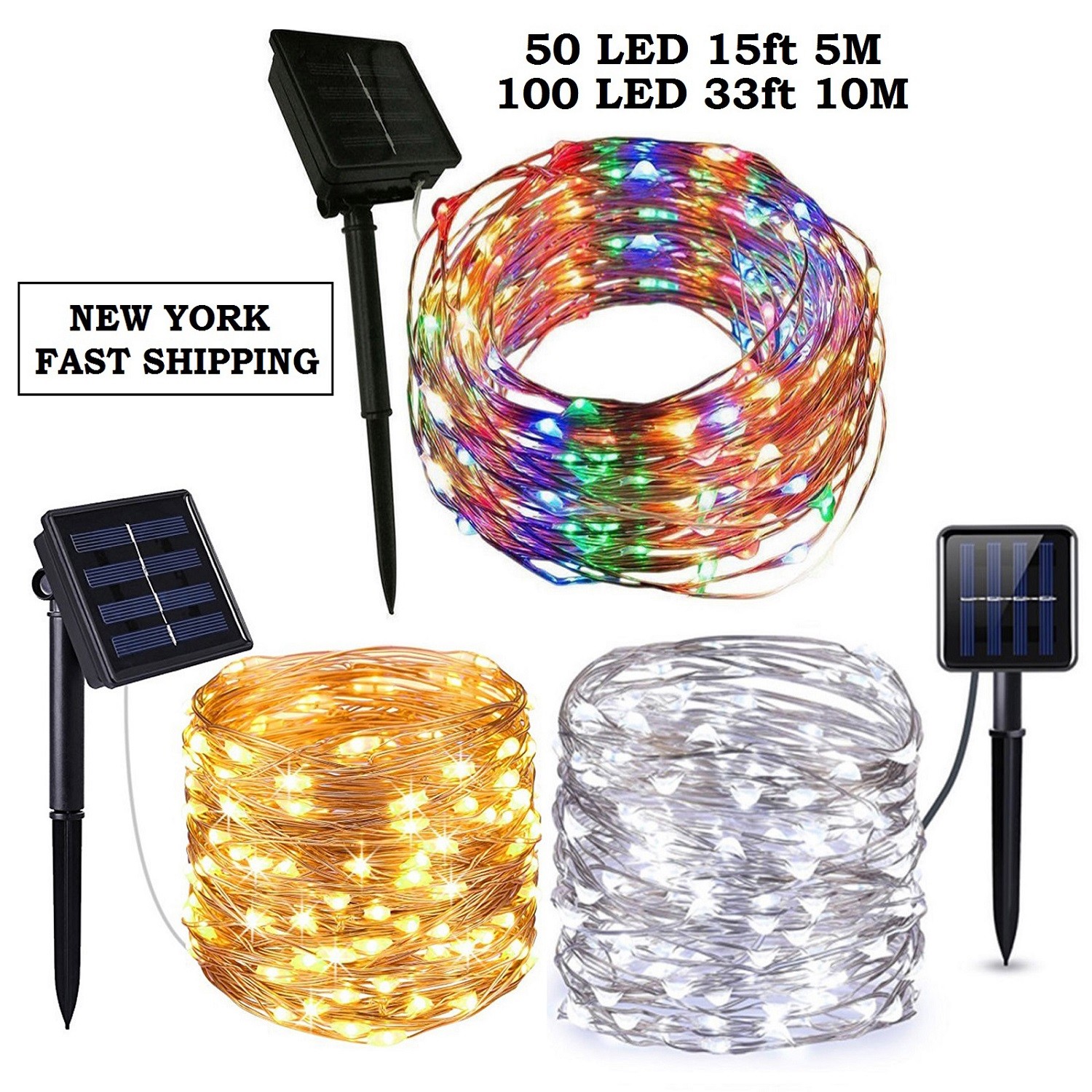 Outdoor Waterproof Copper Wire Solar String Lights LED Garden Xmas Party Decor gallery