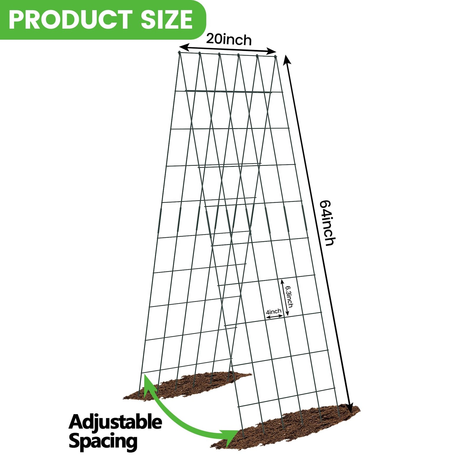 Garden Trellis Cucumber Foldable 64 H x 20 W A Frame Climbing Plant Toriexon gallery