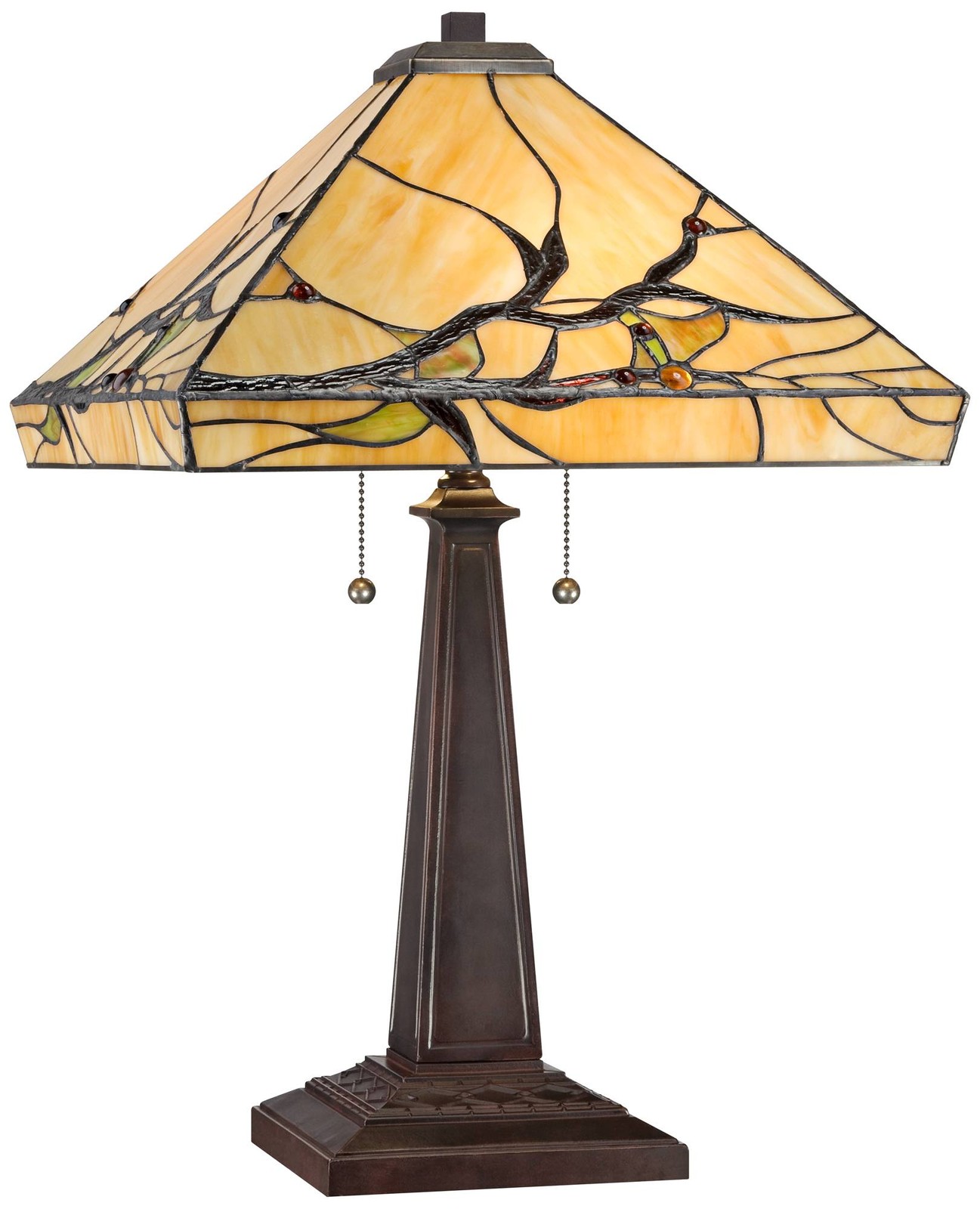 Budding Branch Tiffany Style Table Lamp 24" High Bronze with Dimmer for Bedroom gallery