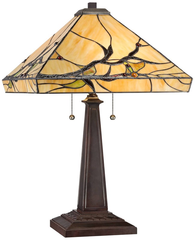 Budding Branch Tiffany Style Table Lamp 24" High Bronze with Dimmer for Bedroom gallery
