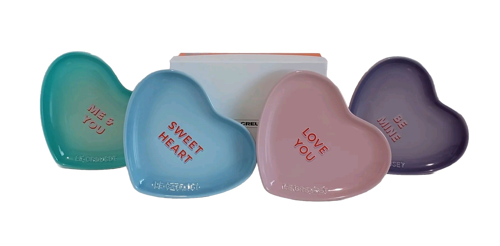 Le Creuset Stoneware Conversation Heart Plates 17cm 4 Colors, Brand New gallery