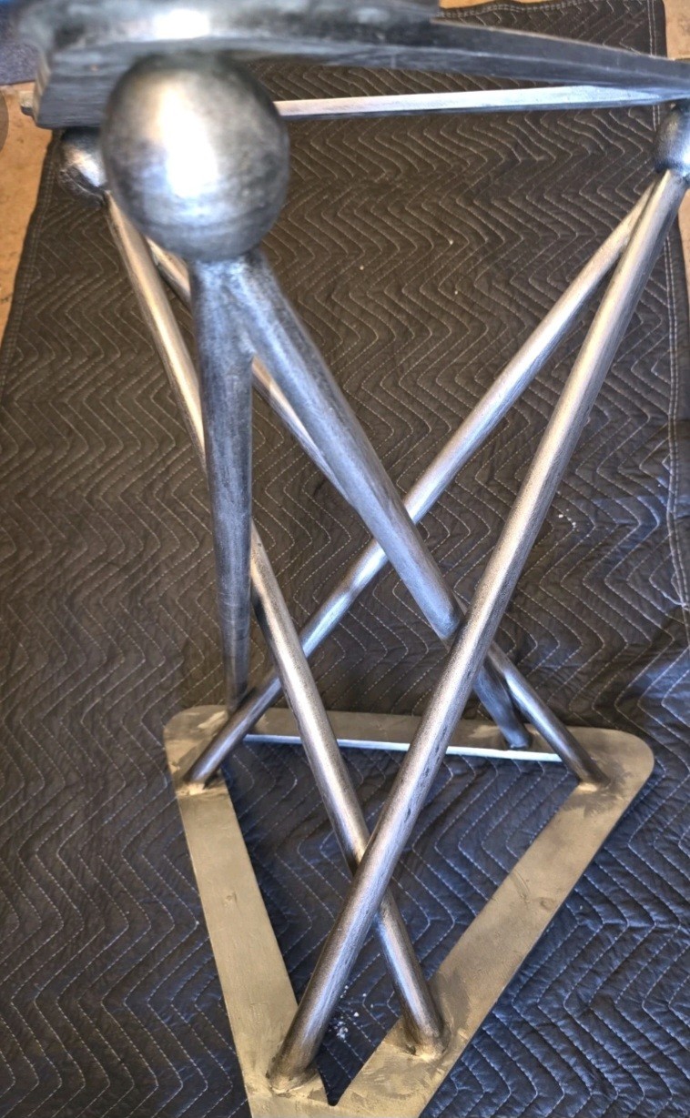 Formations Dual Iron Pedestal Base Modern Geometric Table Base Sculpture Stand gallery