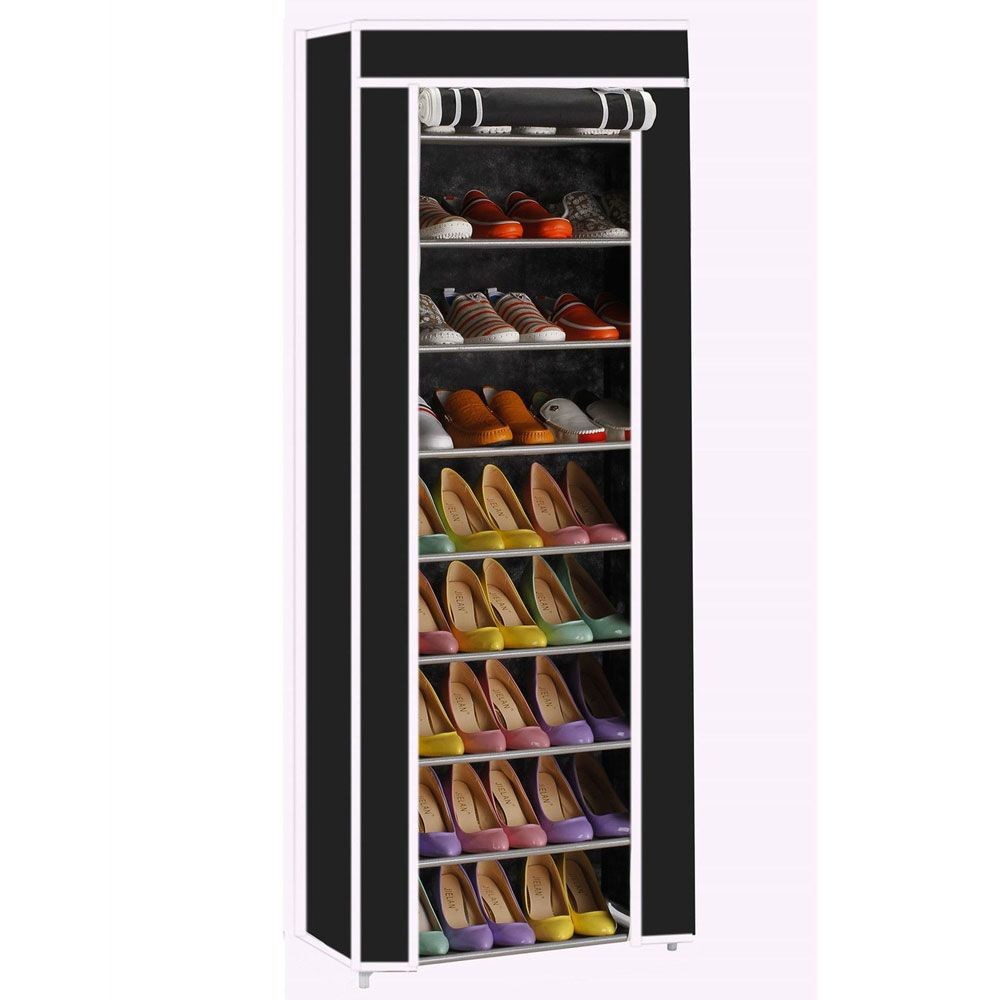 10 Tiers Portable Shoe Rack Shelf Storage Closet Organizer Cabinet With Cover gallery