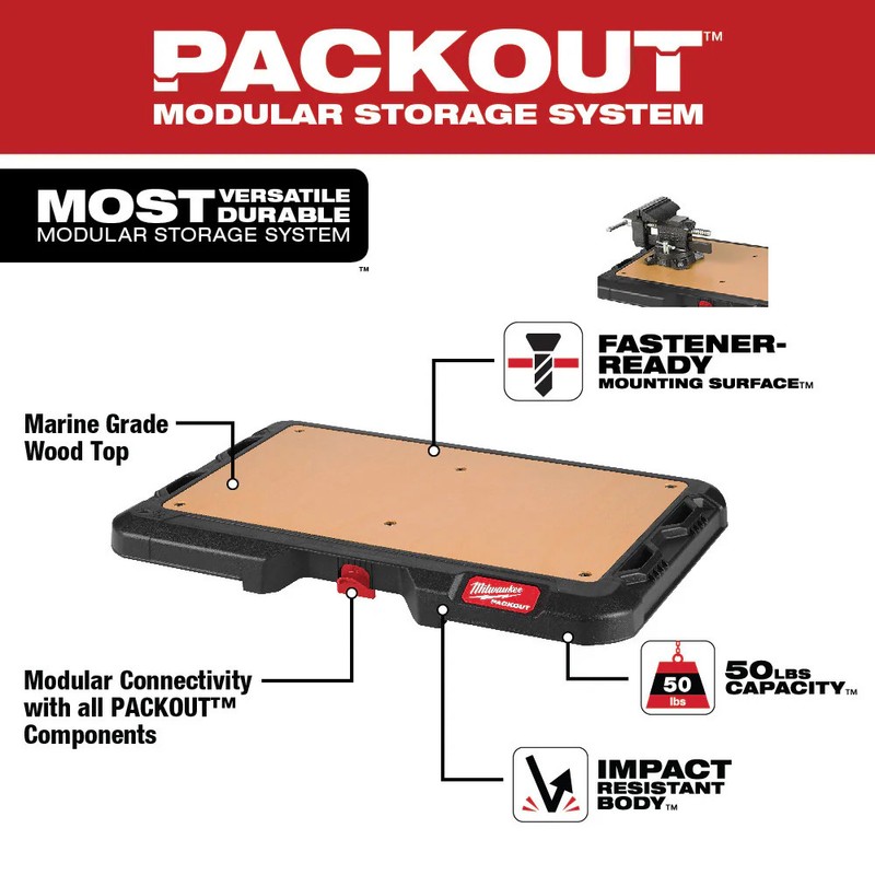 Milwaukee 48-22-8488 PACKOUT Customizable Impact Resistant Durable Work Top gallery