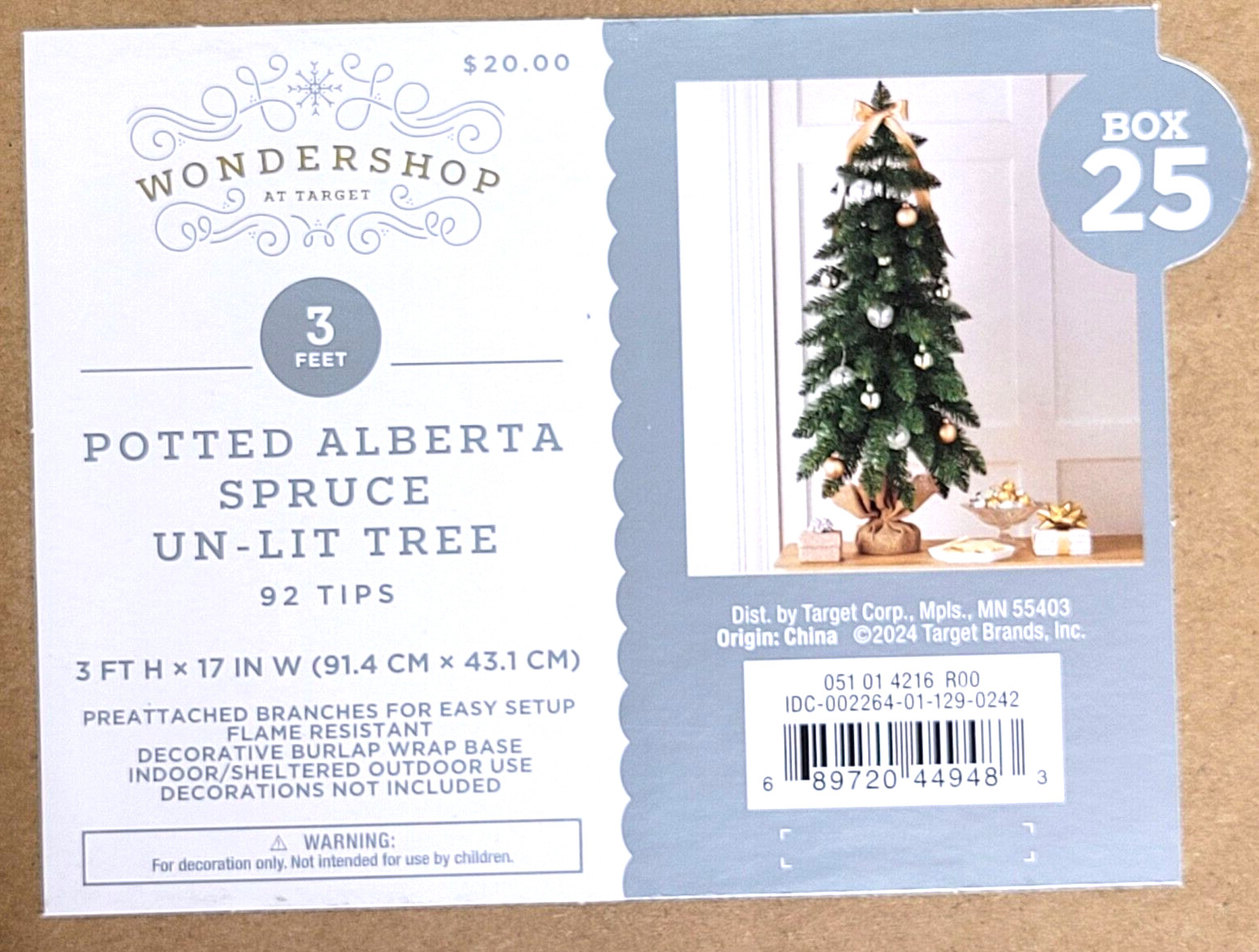 Unlit Artificial Christmas Tree 3 FT. Potted Alberta Spruce 92 Tips Wondershop gallery
