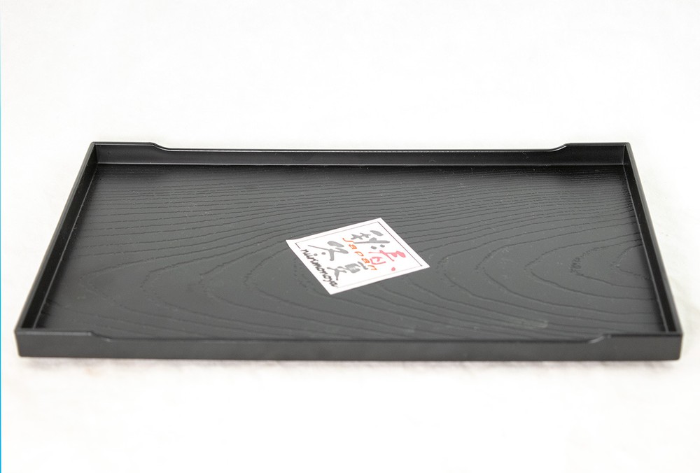 10" Japanese Rectangular Black Plastic Humidity Tray for Bonsai & House Plants