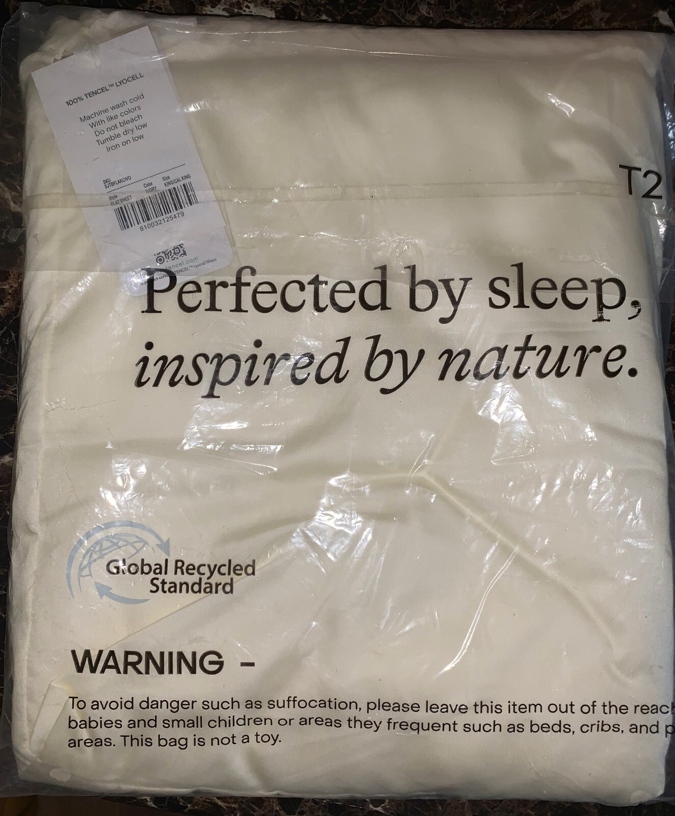 Sijo Home Eucalyptus Collection~100% Tencel Lyocell~King Flat Sheet~Ivory~New gallery
