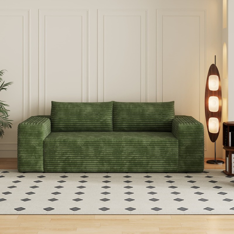 78.8" Boneless Cloud Loveseat Couch Deep Seat Sofa No-Assembly Plush Corduroy gallery