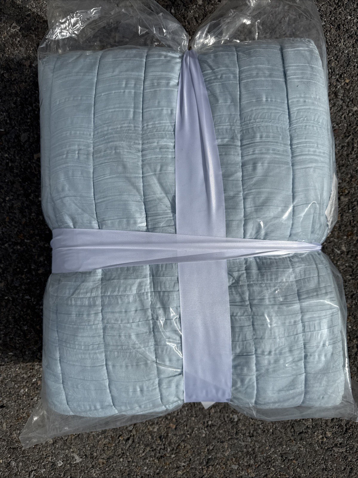 Swift Home Enzyme Washed Crinkle Quilt Full/Queen Bedspread Pillow Shams Blue gallery