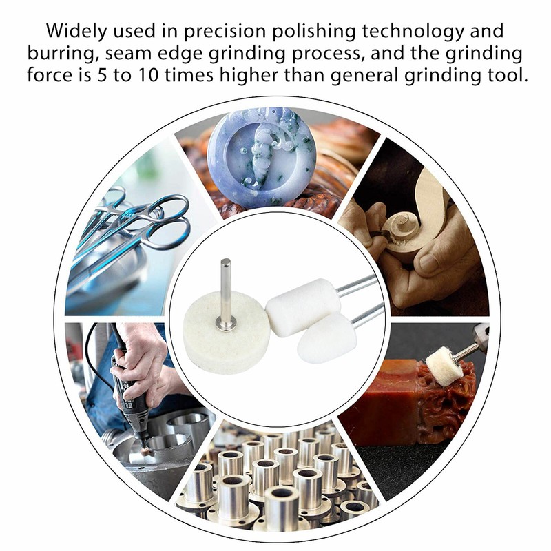 129Pcs Wool Felt Polishing Buffing Pads Waxing Head Wheel for Dremel Accessories gallery