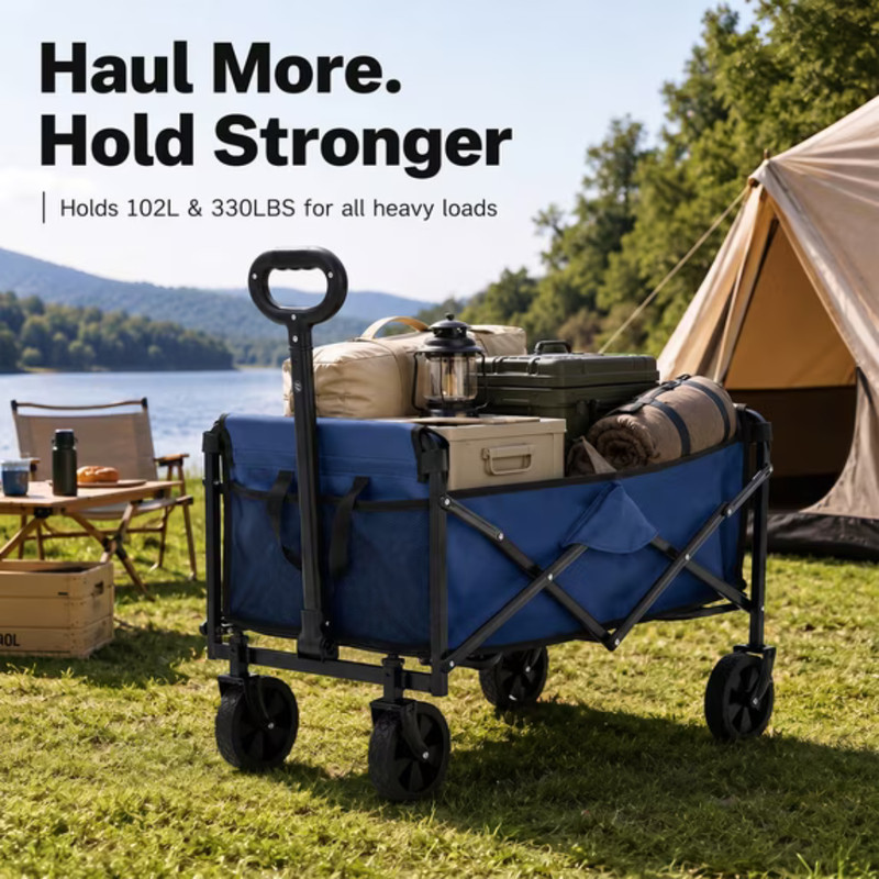 Alvantor Wagons Carts Foldable, 67L 220LBS Capacity Heavy Duty Collapsible Cart gallery