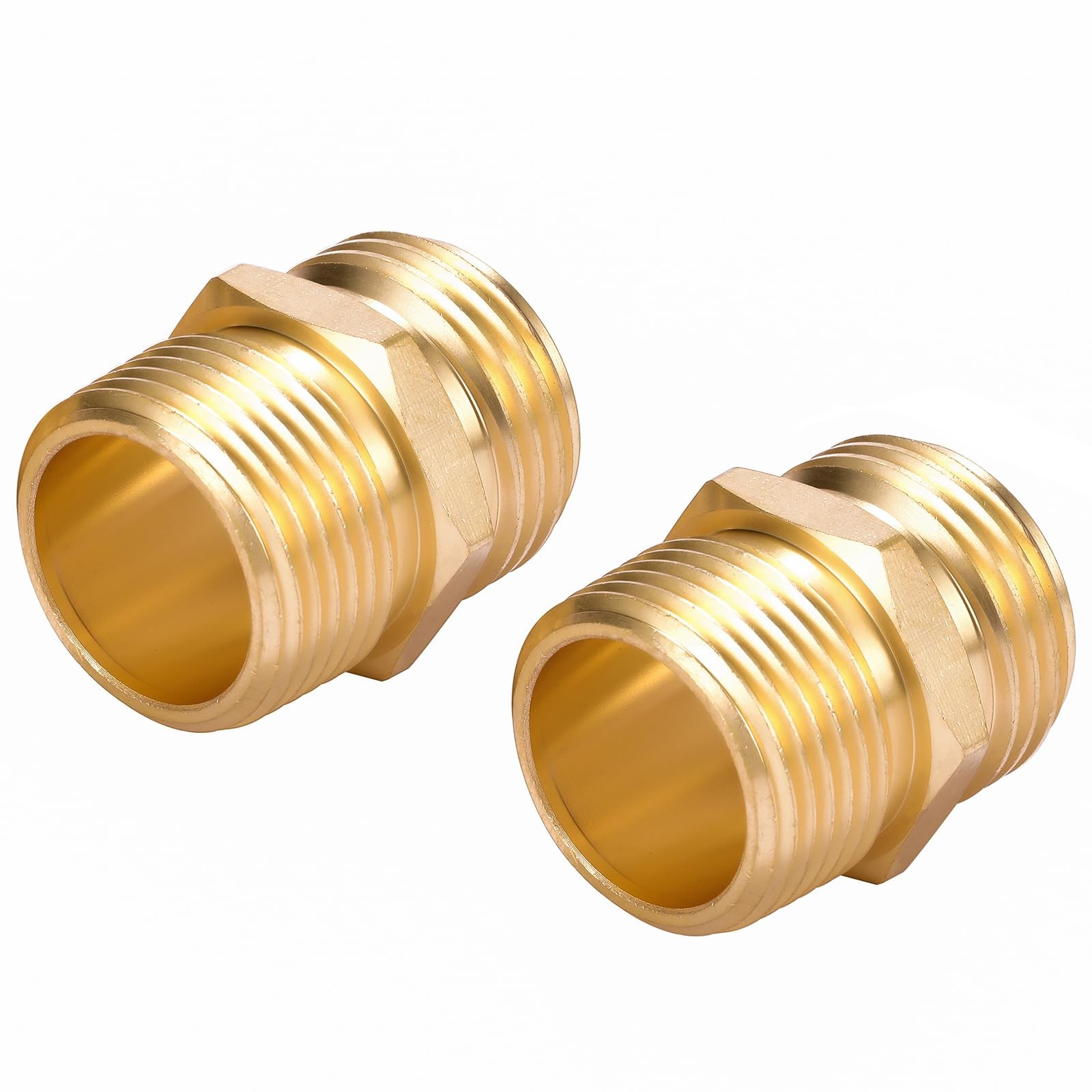 2 Pack 3/4" GHT Male Thread x 3/4" NPT Male Thread Fitting Brass Adapter gallery
