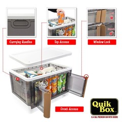 DBEST QUIK BOX – 8.4 GALLON STACKABLE STORAGE BINS WITH DOORS – WHITE