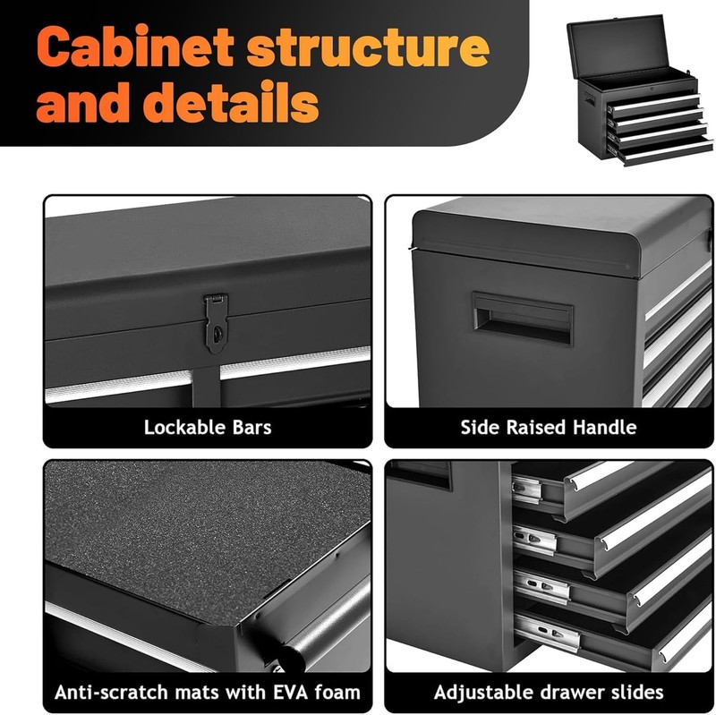 Rolling Tool Chest with Drawers Tool Organization Box Storage Cabinet for Garage gallery