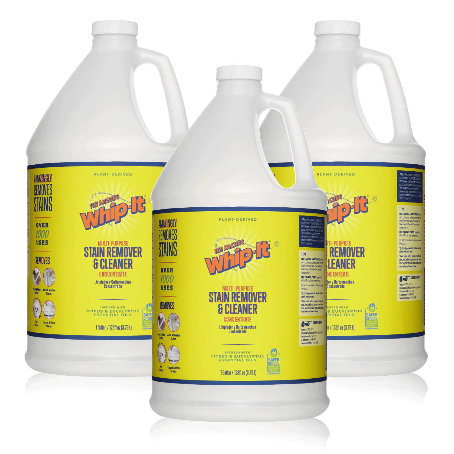 Whip-It® -Stain Remover & Cleaner CONCENTRATE -3 GALLON COMMERCIAL SIZE CASE!!! gallery