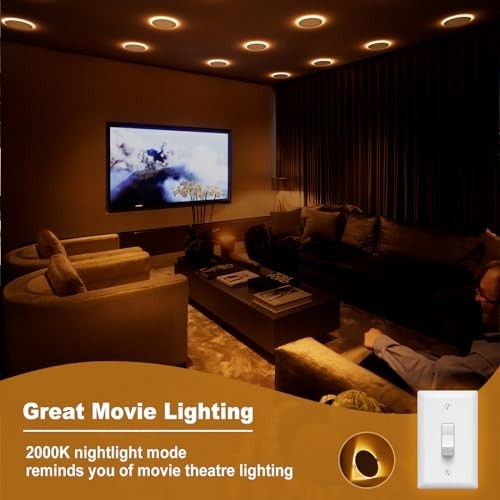 6 Pack 6" Dimmable Canless LED Recessed Lights, 5CCT Night Light, 1080LM, ETL Ce gallery