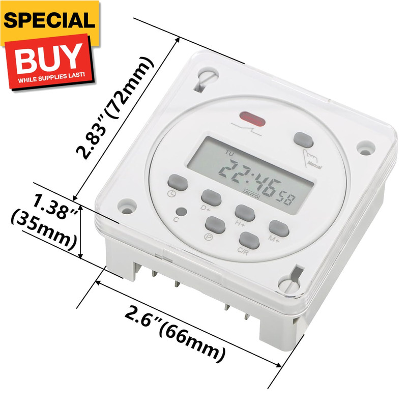 Timer Switch, CN101A, AC 220-240V 16Amp, Digital LCD Power Programmable Timer Ti gallery