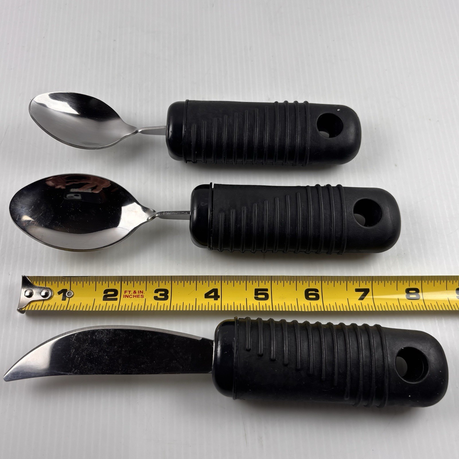 Medline Weighted Utensils Bendable / Handicap 3 Pc Teaspoon Tablespoon Knife gallery