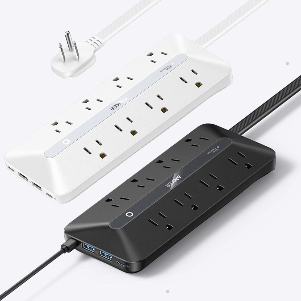 Anker 12-in-1 USB-C Power Strip Flat Plug 900J Slim Desk Charging Station 5ft gallery