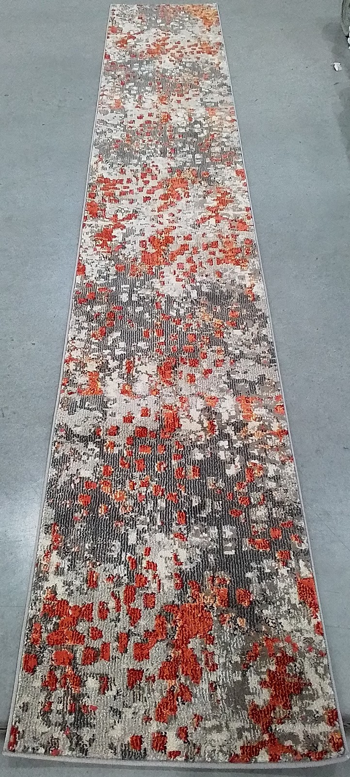 GREY / ORANGE 2'-2" x 12'-0" Back Stain Rug Reduced Price 1172775181 MAD425H-212 gallery