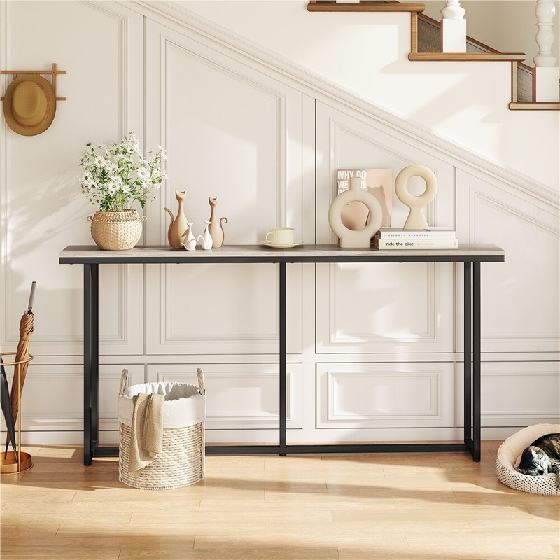 63 in Narrow Long Console Table Behind Couch Table for Living Room Hallway Entry gallery