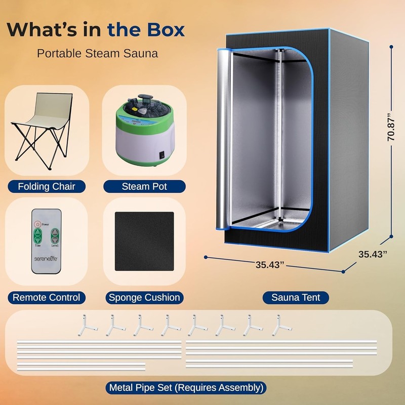 Spa-Quality Portable Sauna Box - 1 Person Design with 9 Adjustable Heat Levels gallery