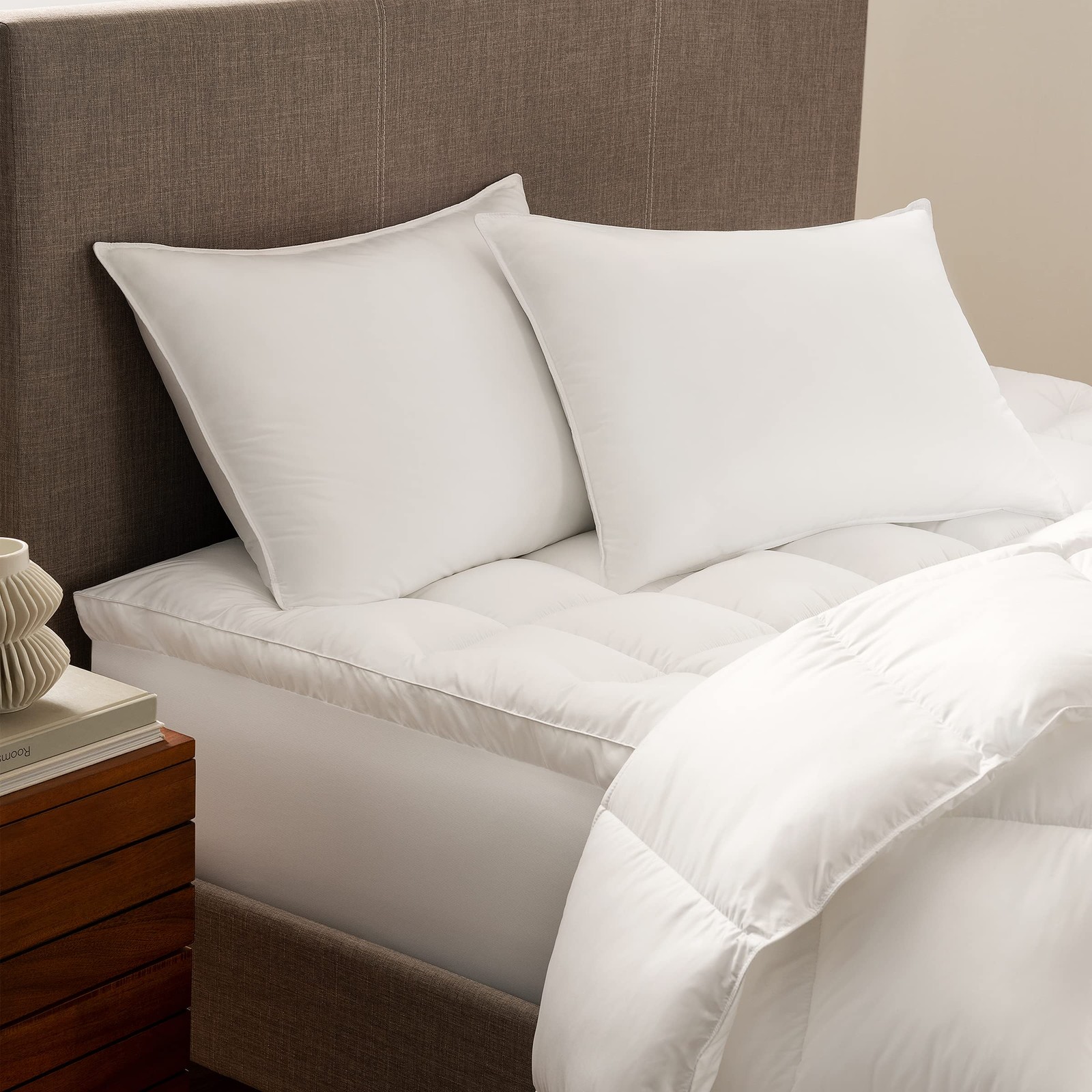 Serta Down Illusion Soft Hypoallergenic Soft/Medium Bed Pillows King, White gallery