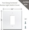Oversized Metal Light Switch Plate 5.5” Jumbo 2 Gang | White Extra Large Doub... gallery