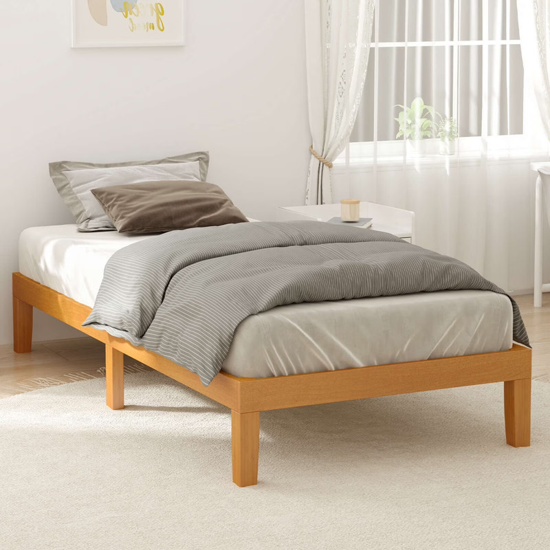 Gianna Twin Bed Frame Solid Wood Slat Support No Box Spring Needed gallery
