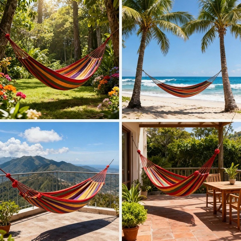 Double Cotton Hammock 2 Person with Straps Indoor Outdoor gallery