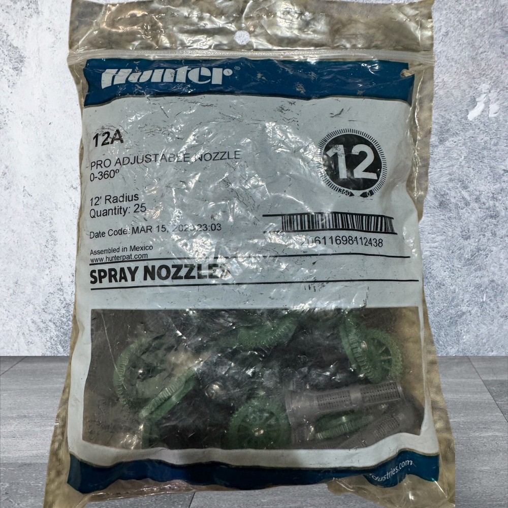 25-Pack Hunter 12A PRO Adjustable Spray Nozzle | 12 Foot Radius | 0-360 Degree