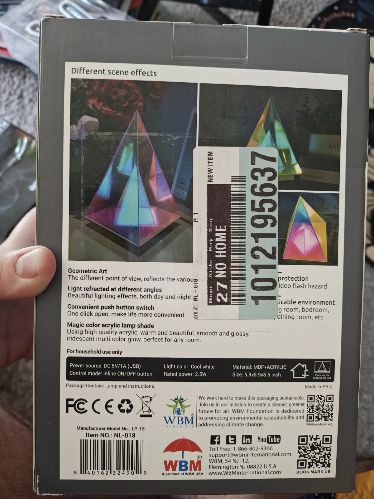 Himalayan Glow Acrylic Prism Desk Lamp Cool Light Refracted @ Different Angles gallery