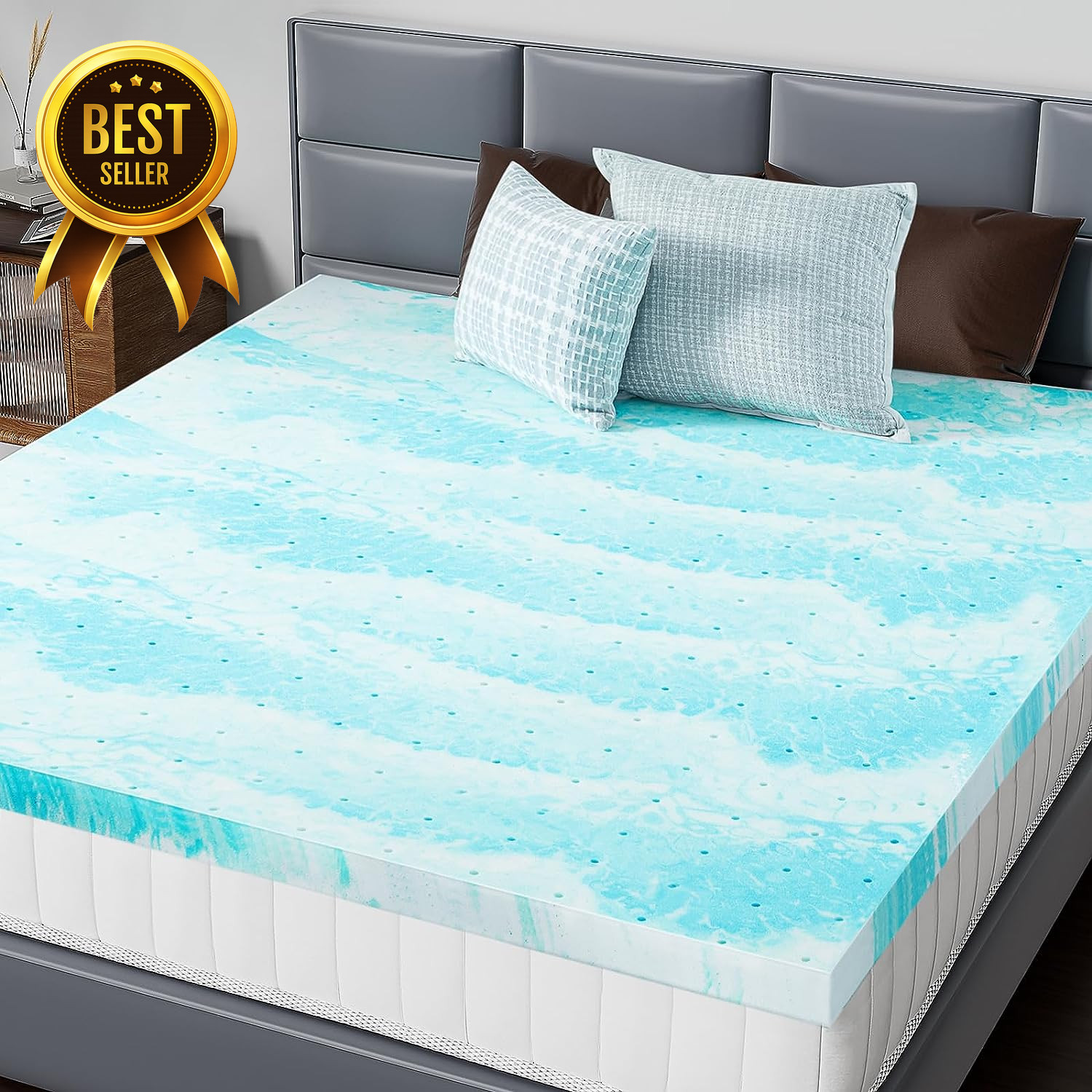Twin Size 3-Inch Gel Memory Foam Mattress Topper Cooling Breathable Soft Bed Pad gallery