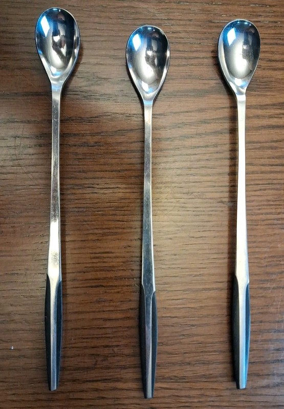 30pc Eldan Misc Stainless Flatware Brown Handle MCM Japan Serving Pieces gallery