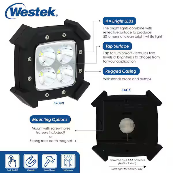 Portable LED Work Light 2 Pack Battery Magnetic for Trucks Trailers gallery