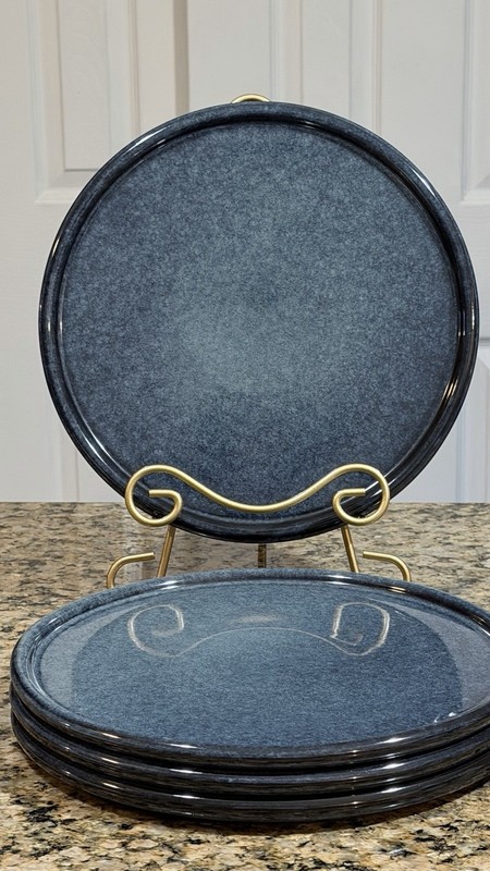 Stone + Lain Eden Dark Blue Reactive Glaze Dinner Plates Set of 4 Stoneware NEW gallery