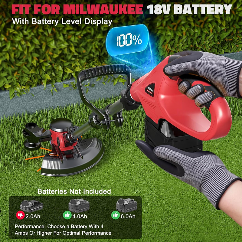 Cordless String Trimmer for Milwaukee 18V Battery Folding 3 in1 Weed (Tool Only) gallery