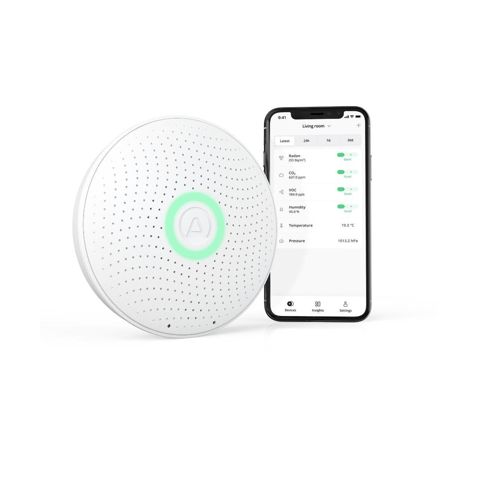 Airthings 2930 Wave Plus - Radon & Air Quality Monitor, Battery Powered (CO2,... gallery