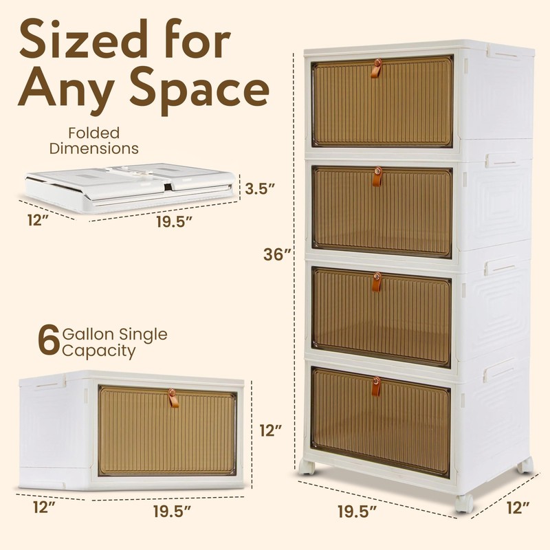 Quik Box Sport 6 Gallon 4 tier Stackable Storage Bins with Magnetic Door, Col... gallery