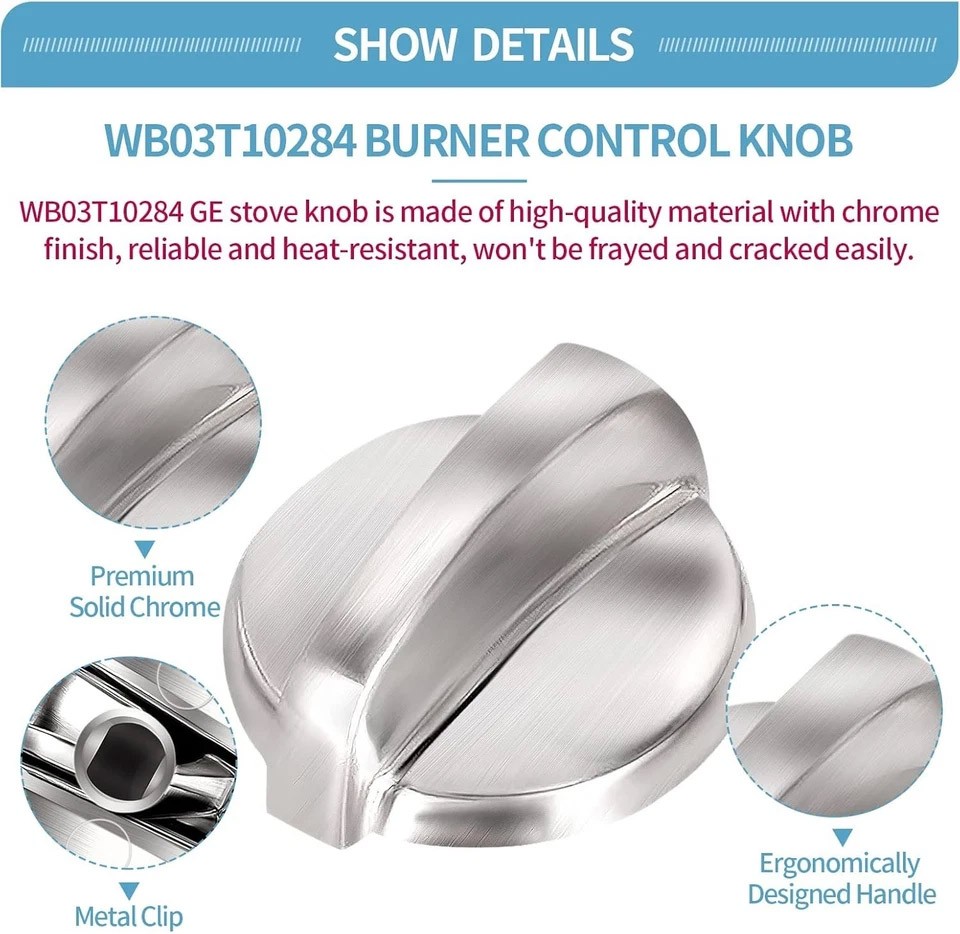 5 Pack WB03T10284 Oven Knobs Replacements for GE, 191D5100 Stove Knons For GE gallery