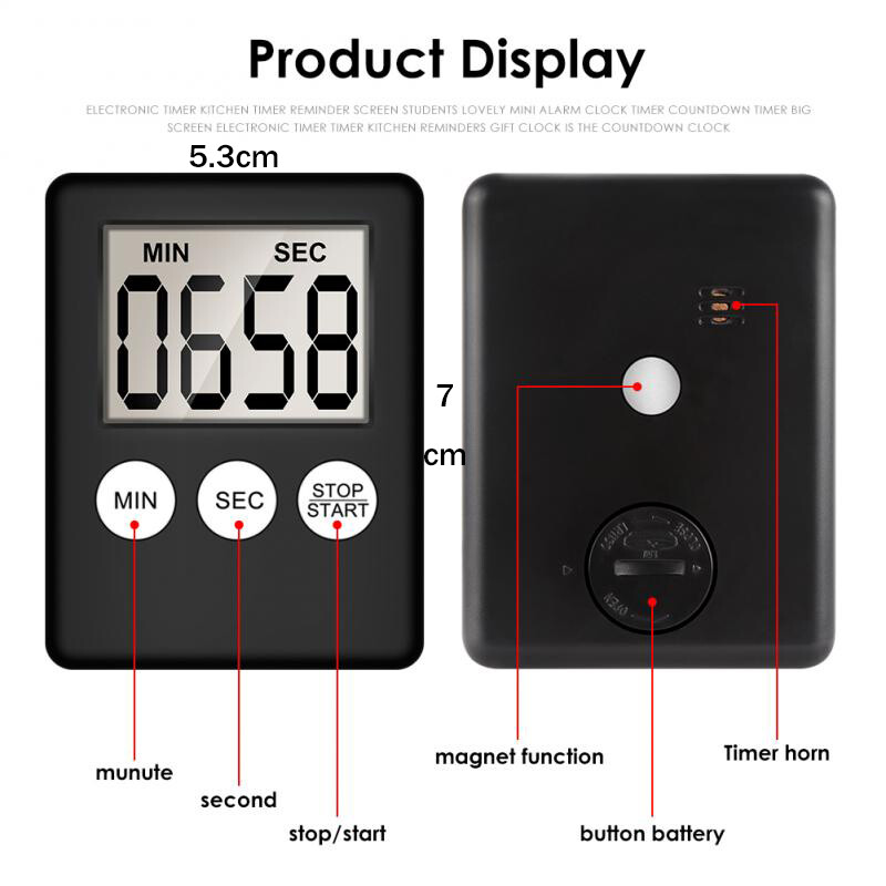 Large LCD Digital Kitchen Cooking Timer Count-Down Up Clock Loud Alarm Magnetic gallery
